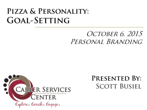 Goal-Setting Pizza &amp; Personality: October 6, 2015 Personal Branding