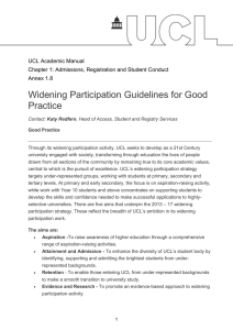 Widening Participation Guidelines for Good Practice  UCL Academic Manual