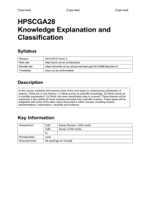 HPSCGA28 Knowledge Explanation and Classification Syllabus