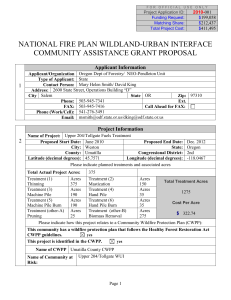 NATIONAL FIRE PLAN WILDLAND-URBAN INTERFACE COMMUNITY ASSISTANCE GRANT PROPOSAL  1
