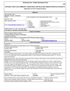 149  Enclosure 3A - Project Summary Form Boulder County, Colorado