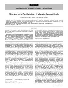 Meta-Analysis in Plant Pathology: Synthesizing Research Results