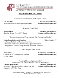 Keck Center Fall 2015 Events “Reporting From China”