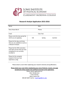 Research Analyst Application 2015-2016