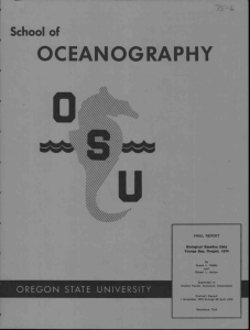 OCEANOGRAPHY School of 7s- OREGON STATE UNIVERSITY