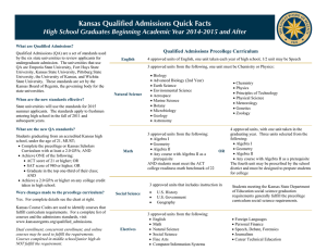 Kansas Qualified Admissions Quick Facts Qualified Admissions Precollege Curriculum