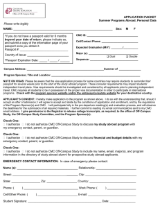 APPLICATION PACKET Summer Programs Abroad, Personal Data Please write legibly