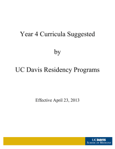 Year 4 Curricula Suggested by UC Davis Residency Programs