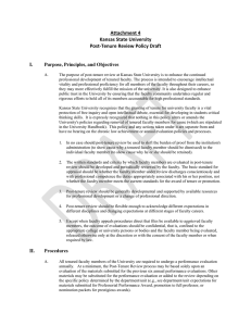 Attachment 4  Kansas State University  Post‐Tenure Review Policy Draft