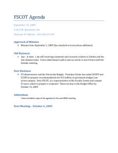 FSCOT Agenda  Approval of Minutes  Old Business 
