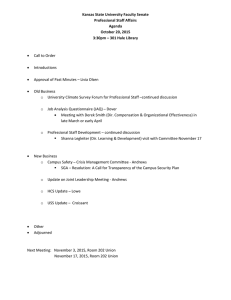 Kansas State University Faculty Senate  Professional Staff Affairs  Agenda  October 20, 2015 