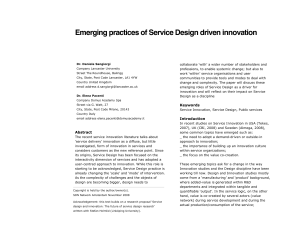Emerging practices of Service Design driven innovation