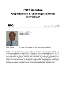BIO ITU-T Workshop “Opportunities &amp; Challenges in Home networking”