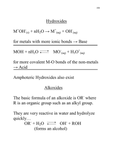 Hydroxides M OH