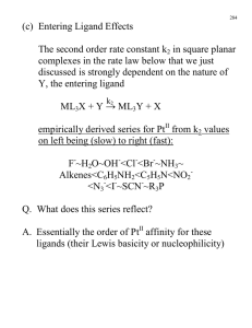 (c)  Entering Ligand Effects  The second order rate constant k