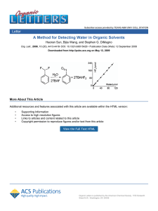 A Method for Detecting Water in Organic Solvents Letter