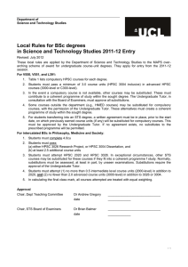 Local Rules for BSc degrees