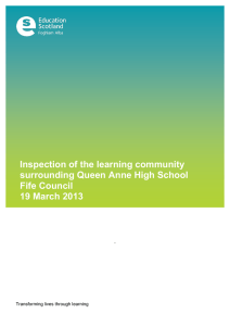 Inspection of the learning community surrounding Queen Anne High School Fife Council