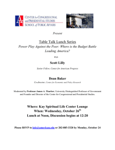 Table Talk Lunch Series Leading America? Scott Lilly