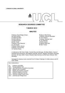 RESEARCH DEGREES COMMITTEE  7 MARCH 2012 MINUTES