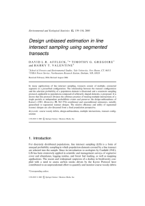 Design unbiased estimation in line intersect sampling using segmented transects