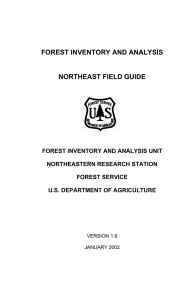 FOREST INVENTORY AND ANALYSIS NORTHEAST FIELD GUIDE