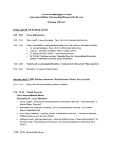 1st Annual Washington DC-Area International Affairs Undergraduate Research Conference Schedule of Events