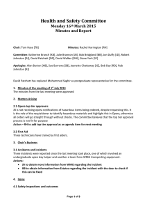 Health and Safety Committee Monday 16 March 2015 Minutes and Report