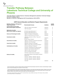 Transfer Pathway Between Lakeshore Technical College and University of Phoenix