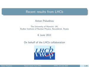 Recent results from LHCb Anton Poluektov 6 June 2011