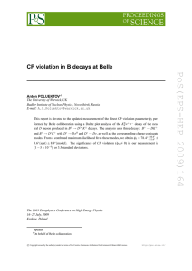 PoS(EPS-HEP 2009)164 CP violation in B decays at Belle Anton POLUEKTOV φ