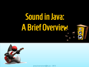 Sound in Java: A Brief Overview – 2015
