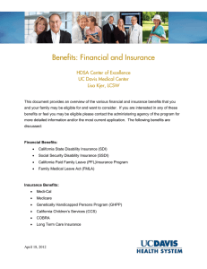 Benefits: Financial and Insurance  HDSA Center of Excellence UC Davis Medical Center