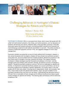 Challenging Behaviors in Huntington’s Disease: Strategies for Patients and Families