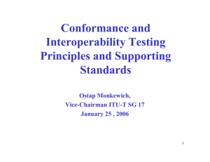 Conformance and Interoperability Testing Principles and Supporting Standards