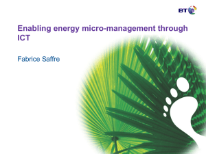 Enabling energy micro-management through ICT Fabrice Saffre