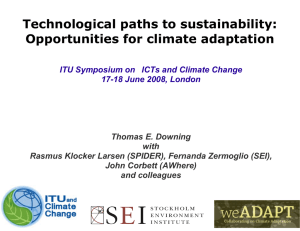Technological paths to sustainability: Opportunities for climate adaptation  