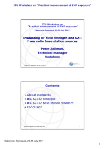 Evaluating RF field strength and SAR from radio base station sources