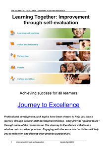 Journey to Excellence Learning Together: Improvement through self-evaluation