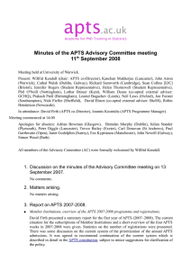 Minutes of the APTS Advisory Committee meeting 11 September 2008