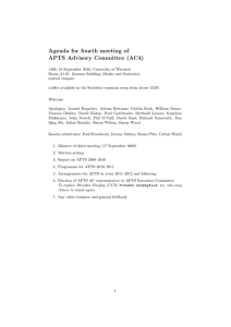 Agenda for fourth meeting of APTS Advisory Committee (AC4)