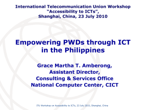 Empowering PWDs through ICT in the Philippines