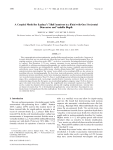 A Coupled Model for Laplace’s Tidal Equations in a Fluid... Dimension and Variable Depth