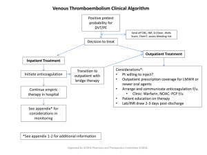 Venous Thromboembolism Clinical Algorithm