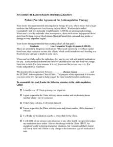 Patient-Provider Agreement for Anticoagulation Therapy