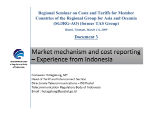 Regional Seminar on Costs and Tariffs for Member