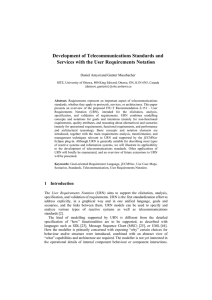 Development of Telecommunications Standards and Services with the User Requirements Notation