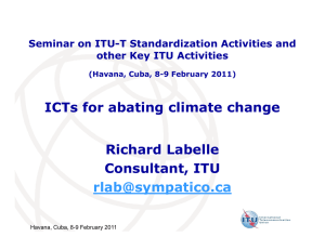 Seminar on ITU-T Standardization Activities and other Key ITU Activities