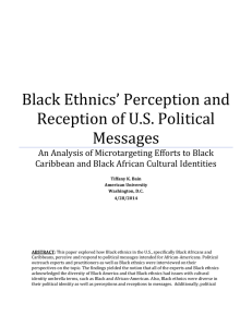 Black Ethnics’ Perception and Reception of U.S. Political Messages