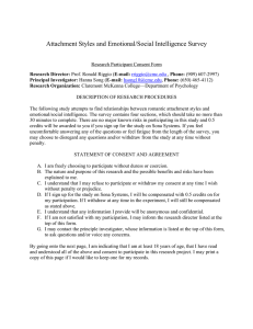 Attachment Styles and Emotional/Social Intelligence Survey